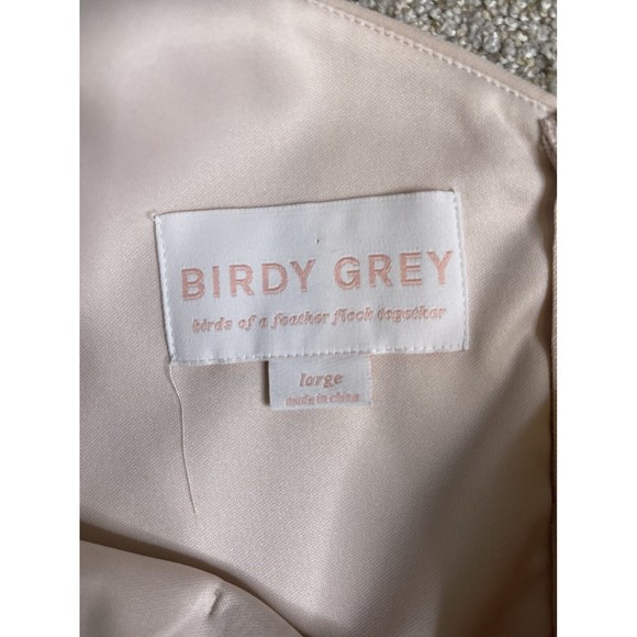 Birdy Gray Bridesmaids Dress Large Convertible Chiffon Champagne Blush Pockets - Picture 12 of 13